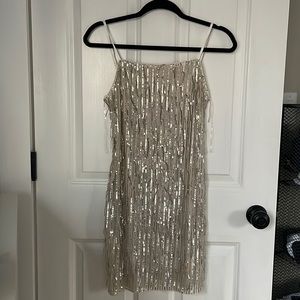 Marshalls dress. Sparkly nude/gold